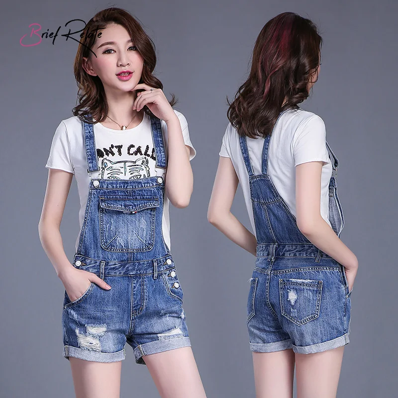 Короткие женские летние комбинезоны синие джинсовые шорты модные тонкие