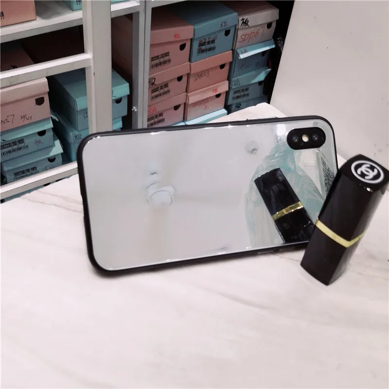 Glossy Glass shell Fashion Mirror Phone Case For iPhone X 6 6S 7 8 Plus XS MAX XR Cases Luxury Cover Funda Coque |