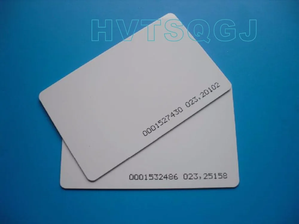 

100pcs/lot free shipping 125khz blank PVC thin 0.8mm rfid smart card