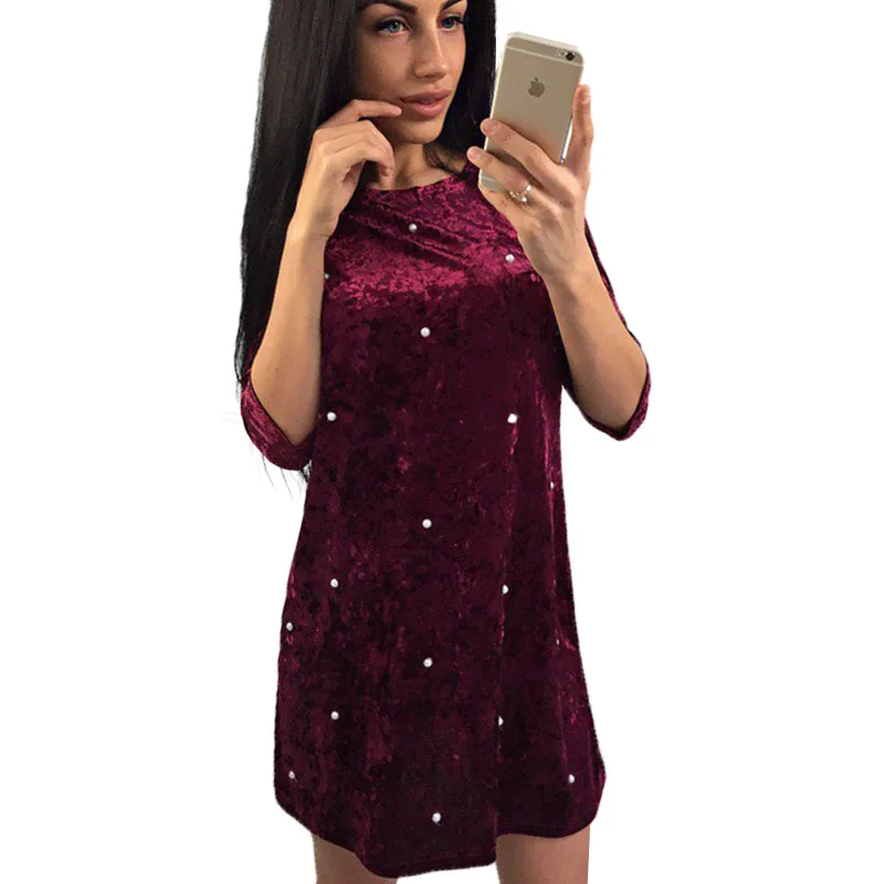 Модное бархатное платье Vestido De Festa Новинка повседневные женские платья для