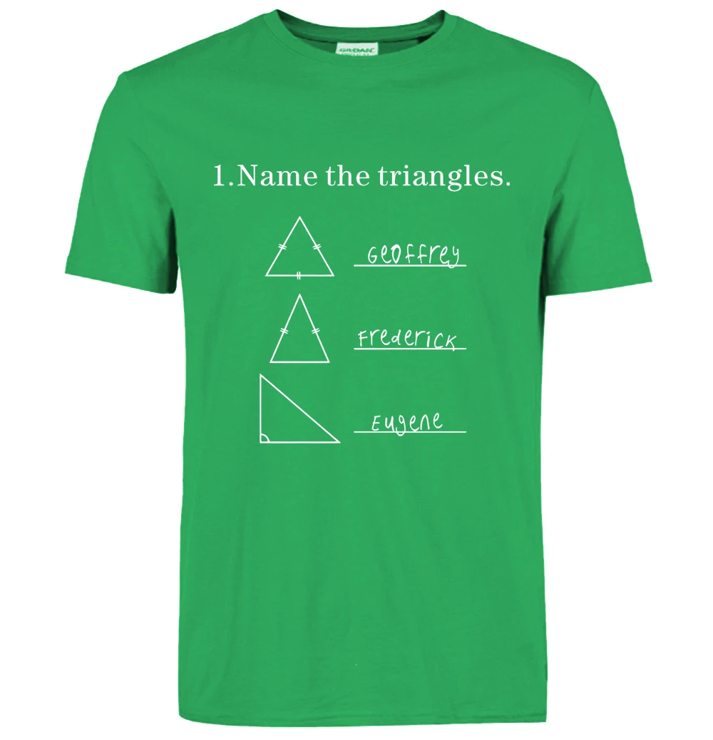 Забавная футболка с надписью «NAME The triangles» и геометрией математики, лето/весна, мужская повседневная футболка с коротким рукавом и круглым вырезом размера плюс - Цвет: Зеленый