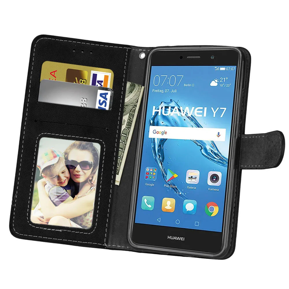 Чехол Кошелек из искусственной кожи для Huawei Y7 2017 чехол задняя крышка сотового