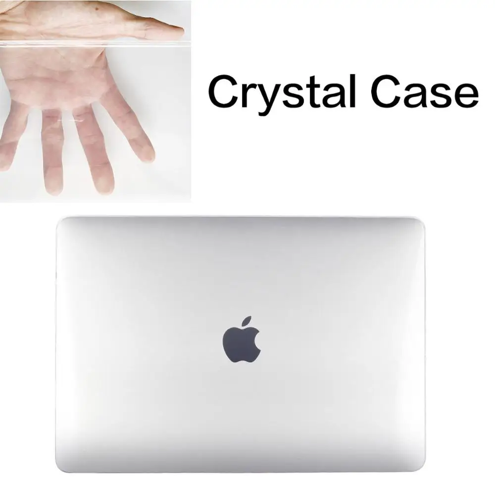 Crystal case Чехол для ноутбука для Apple MacBook Pro retina Air 11, 12, 13, 15, для mac Air 13 New Pro 13, 15 дюймов A1708 A1706 A1989 A1707 оболочки - Цвет: Crystal case