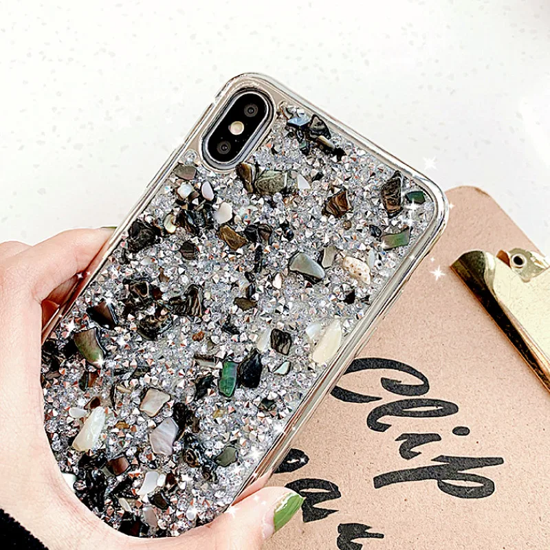 Драгоценный камень чехол для телефона iPhone X Case 6 7 8Plus XR XS Max Роскошные 3D украшенная