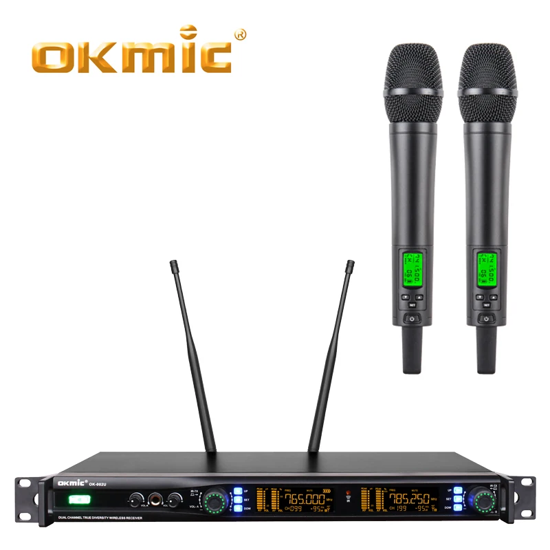 Профессиональная Беспроводная микрофонная система OKMIC OK 002U + DPA3 UHF/PLL двойной