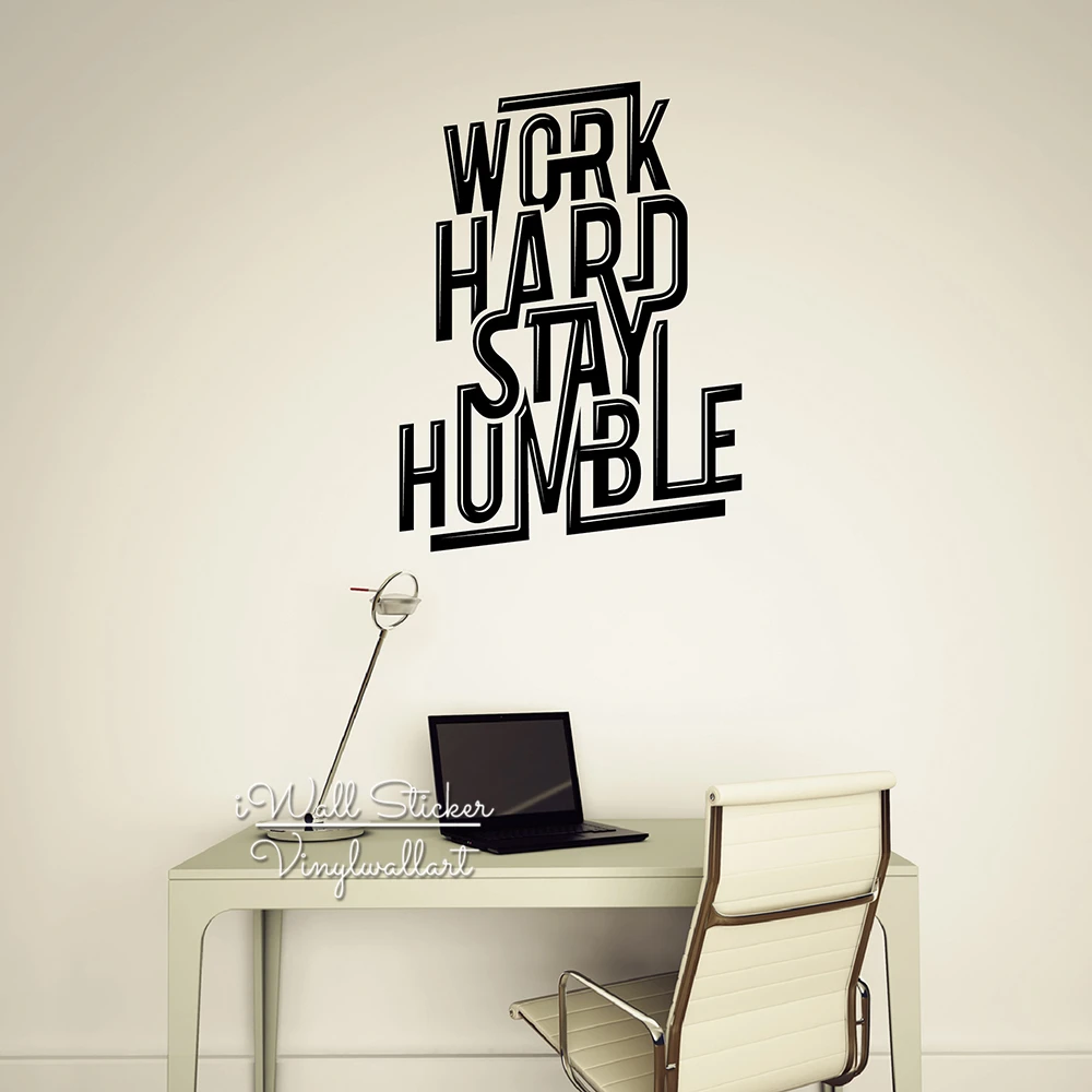 

Work Hard Stay Humble Quote Wall Sticker Motivational Quote Wall Decal DIY Cut Vinyl Removable Wall Decor Q58