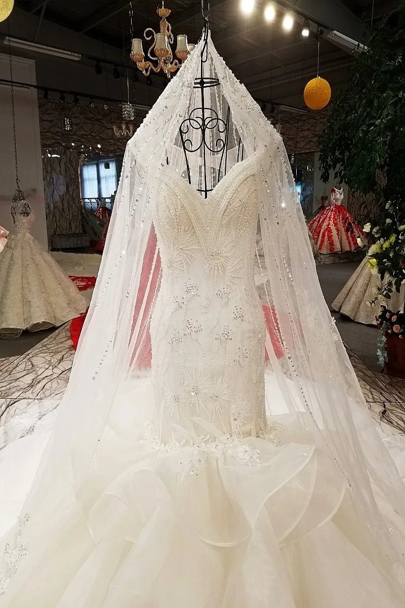 2018 Русалка Кристаллы Бисероплетение спинки накидка с пайетками рукава Длинные
