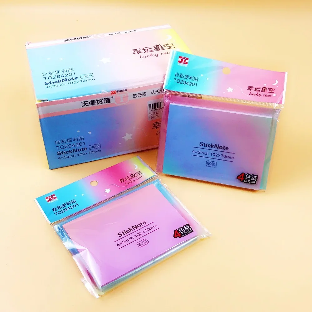 2 шт. Lucky star sticky note 4*3 дюйма мини почтовые заметки цветные маркеры наклейки