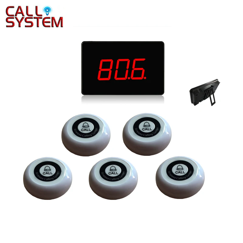 

Hot sale Catering equipmemt 1 desktop display with 5 transmitters Guest table paging system