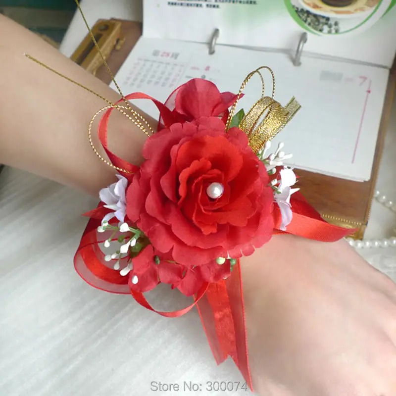 Декоративный цветок для запястья невесты из искусственого шолка|artificial flowers|artificial