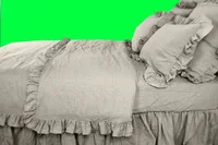Французский гофрированный льняной пододеяльник King size, льняное постельное белье, королевское стираное постельное белье, пододеяльник, 210x210 см+ 7 см - Цвет: dark beige