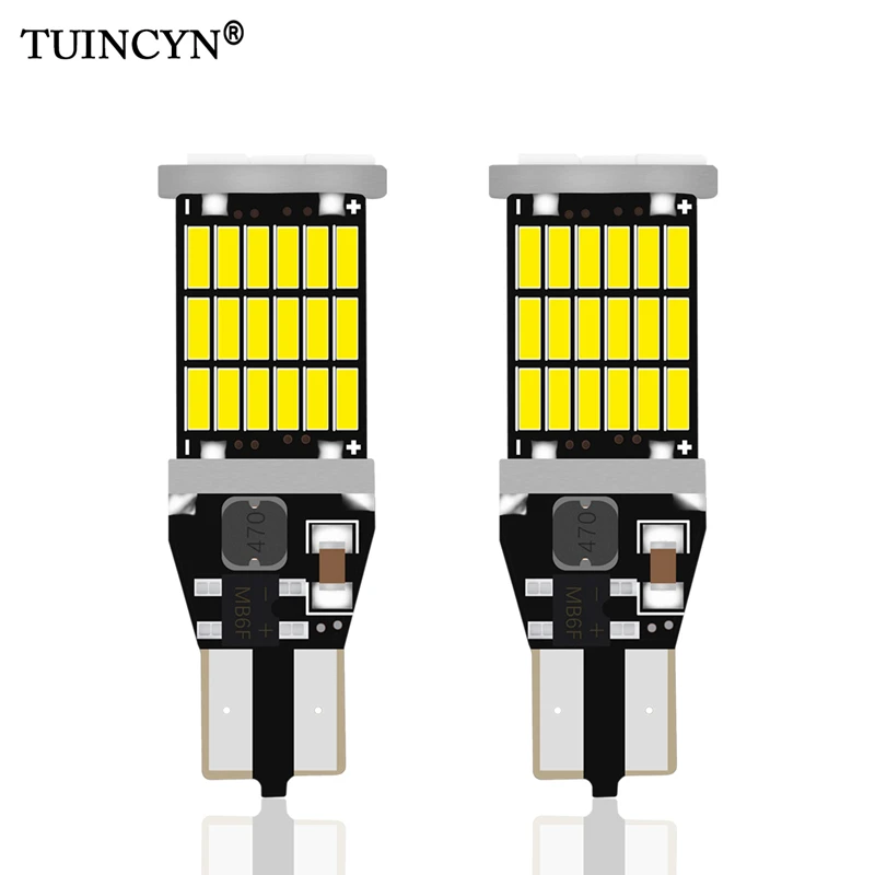 TUINCYN 2 шт. супер яркий T15 W16W 921 45 SMD светодиодный 4014 Авто Canbus Error Free обратный