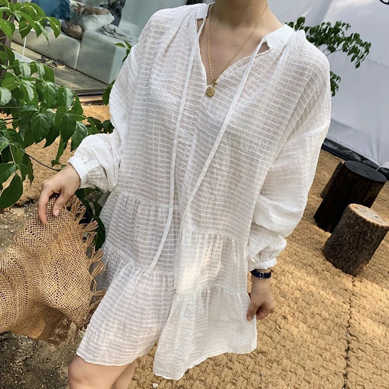 WHITNEY WANG летнее платье 2019 модное уличное корейское стильное милое негабаритное