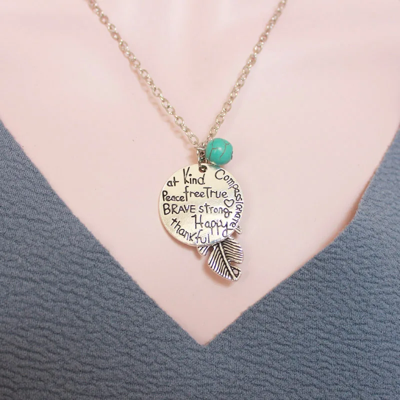

Antique sliver Feather and blue stone beads necklaces Jewelry For women HJXL1023