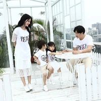family matching outfits set family look clothing mom and daughter new year clothes father son outfits boss mom cotton white tops