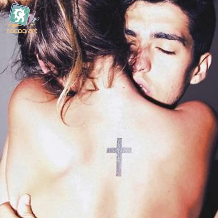 2 шт./лот Водонепроницаемый тату мужчина и женщина маленькая крест палец рисунок