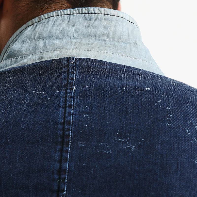 SIMWOOD 2019 осенние джинсовые блейзеры для мужчин облегающие хлопковые костюмы в