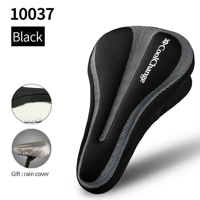 10037 Black Велосипедное Сиденье, дышащее велосипедное седло, мягкое утолщенное сиденье для горного велосипеда, Подушечка для велосипедного сиденья унисекс дышащий комбинезон для велосипеда, чехол для подушки - Цвет: 10037 Black
