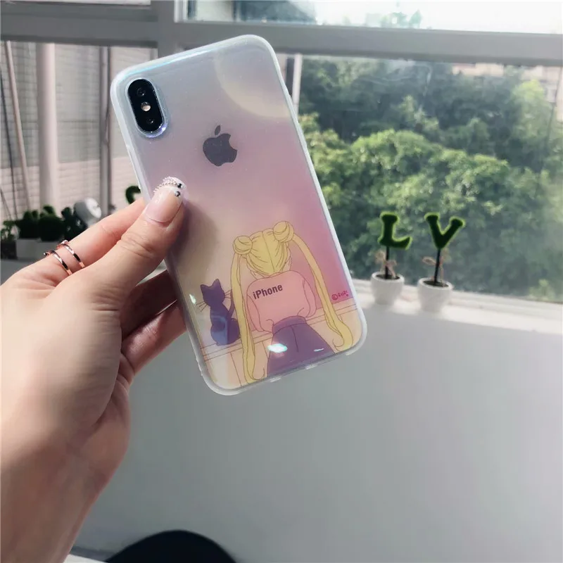 Buy Cute Cartoon Comics Sailor Moon Soft Clear Phone Case Coque Fundas For iPhone 7 7Plus 6 6S 6Plus 8 8plus X 10 on