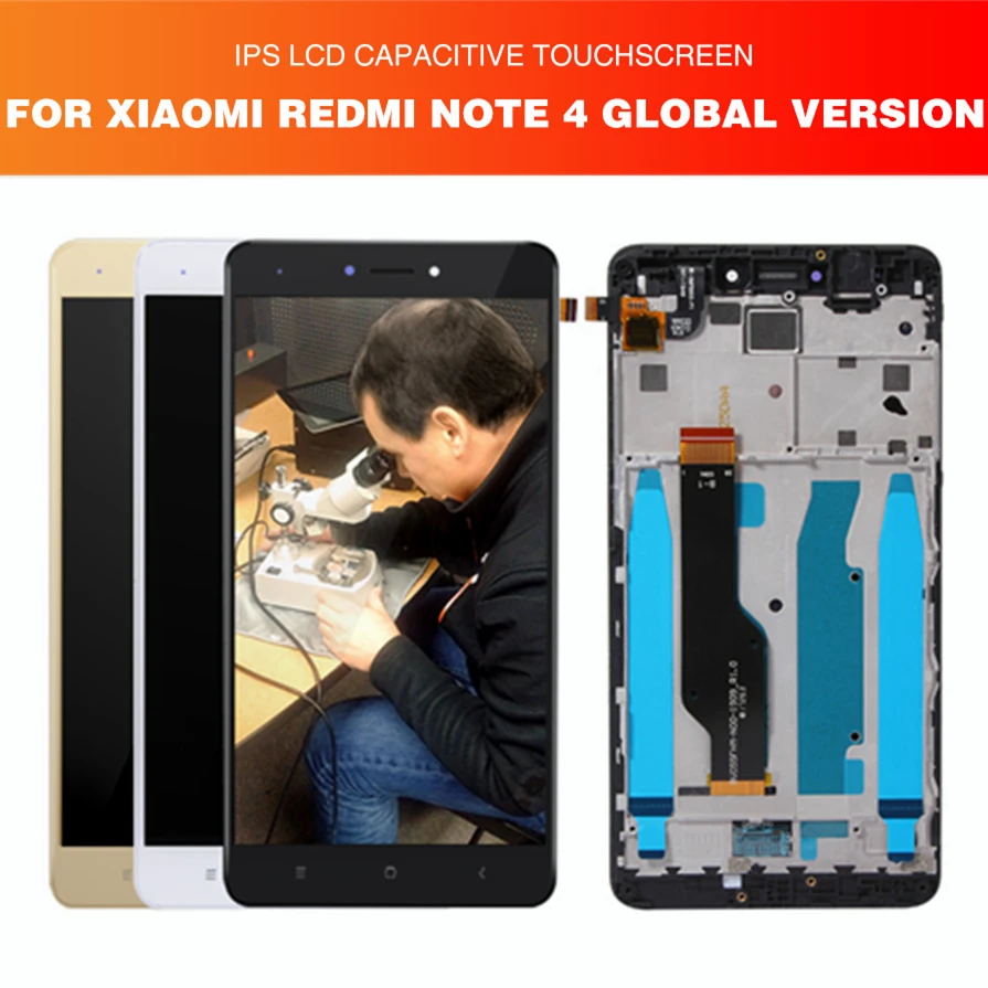 Для Redmi Note 4 Глобальный ЖК дисплей рамка сенсорный экран для Xiaomi Snapdragon 625