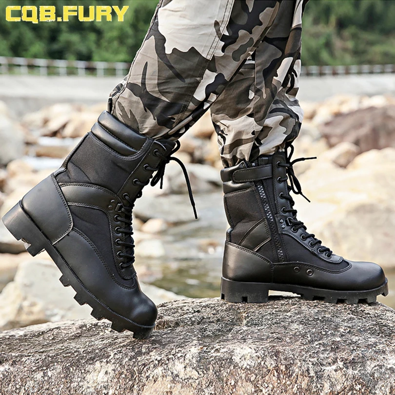 Военные ботинки CQB.FURY мужские водонепроницаемые армейские из коровьей кожи