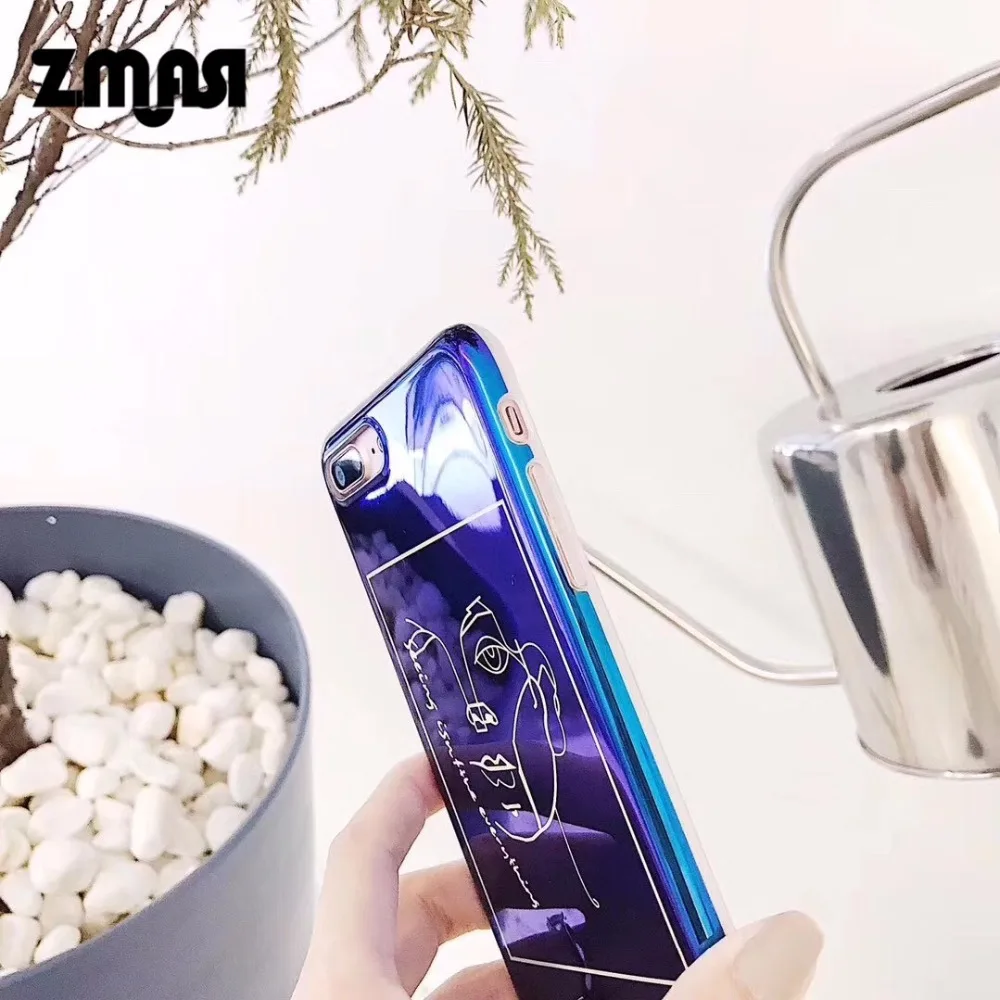 Zmasi Blue-Ray Уход за кожей лица cell чехол для iPhone x 7 8 глянцевый sur мягкая телефон сумка
