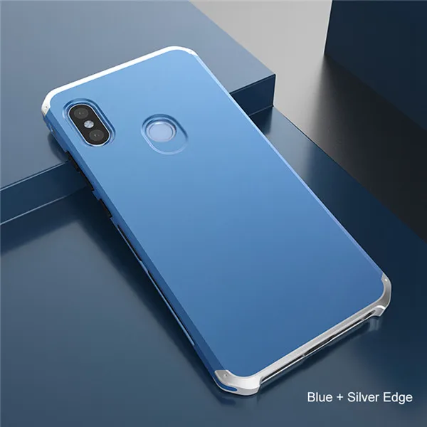 Металлический чехол для Xiaomi redmi note 6 pro, противоударный чехол, алюминиевая рамка, Жесткий Чехол для телефона из поликарбоната для Xiaomi redmi note 5, Fundas - Цвет: Blue Silver
