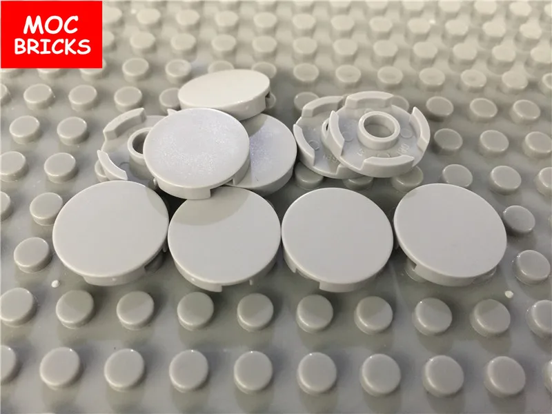 10 шт./лот MOC кирпичи белая светло серая и темно синеватая плитка круглая 2x2