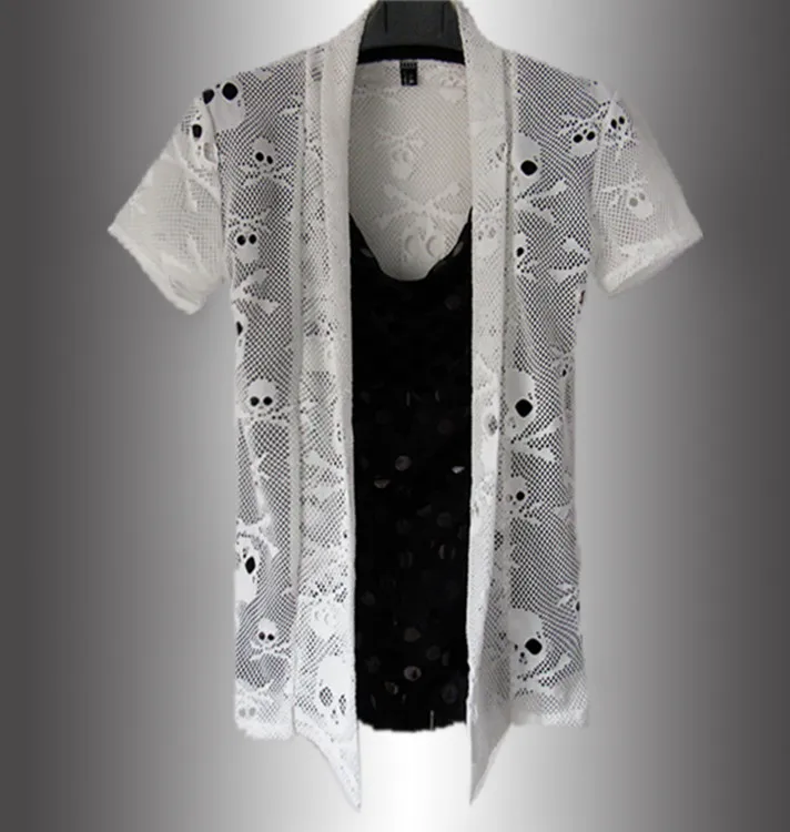 2017 Не Мейнстрим Ложные Две части Молодежи Метросексуал Сетка Полые Хип-хоп Майка