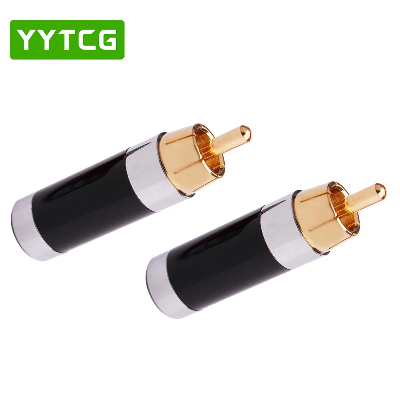 YYTCG 4 шт. ATAUDIO HIFI RCA разъем высокого качества позолоченный RCA разъем для Diy аудио кабель