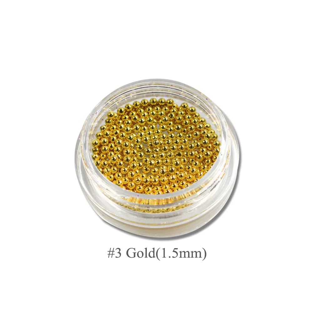 3 Gold Сладкий тренд 1 бутылка 3g jar Сияющий 0,8 мм-2 мм 3d-украшения для ногтей Золото Серебряные бусинки с желтым кристаллом для украшения ногтей LANJ251 - Цвет: 3 Gold