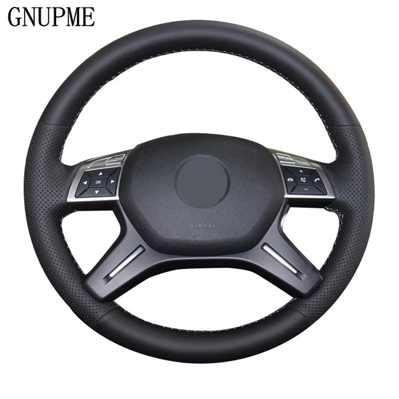 GNUPME Hand sewing Artificial Leather Black Steering Wheel Cover for Mercedes Benz C180 C200 C260 E200 E260 ML320 ML360 ML400 | Автомобили