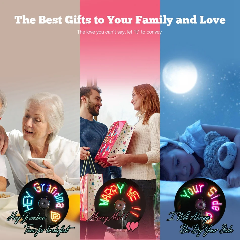 Digoo DIY RGB LED Programmable USB Fan &amp Real Time Cooling Flashing Clock Colorful Display With Flexible Gooseneck Summer | Электроника