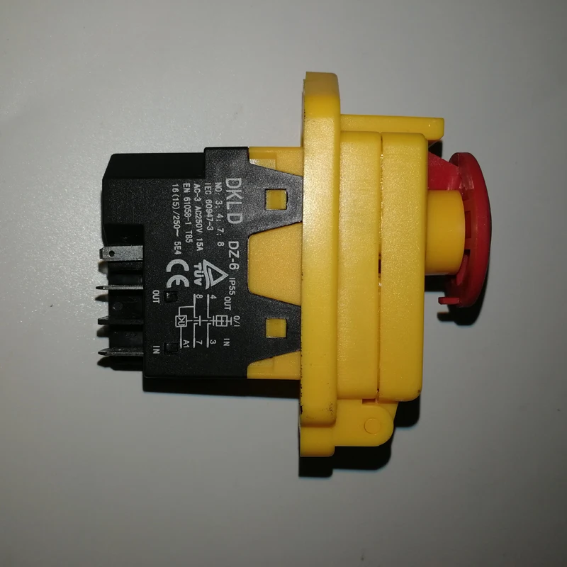 DZ-6 5 Pins кнопочный переключатель с аварийной остановки крышка ВКЛ-ВЫКЛ электромагнитные переключатели для станочное оборудование AC 250V 15A