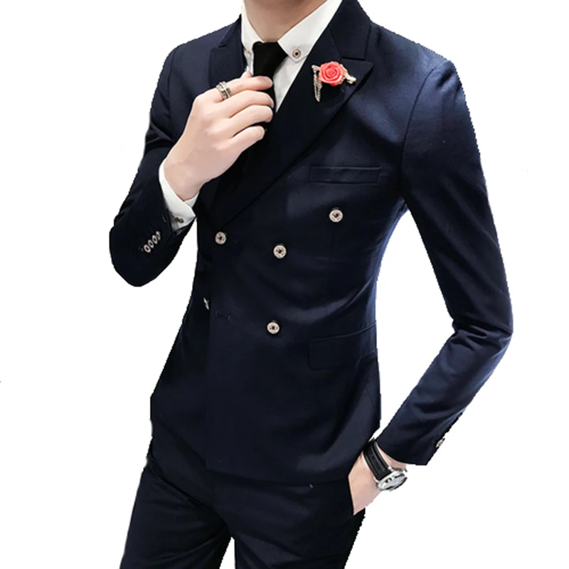 2019 свадебные костюмы для мужчин пиковый воротник Slim Fit 3 шт. (куртка + жилет брюки)