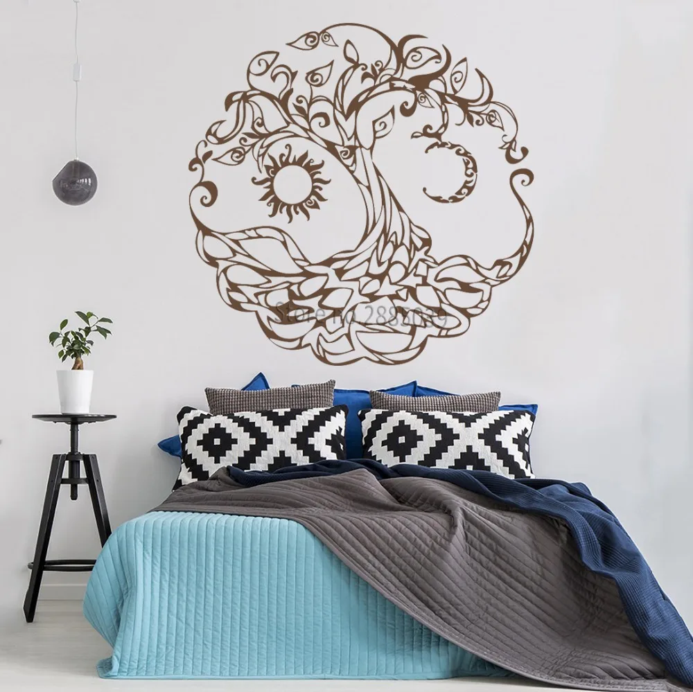 Абстрактная виниловая наклейка на стену с изображением дерева жизни символа