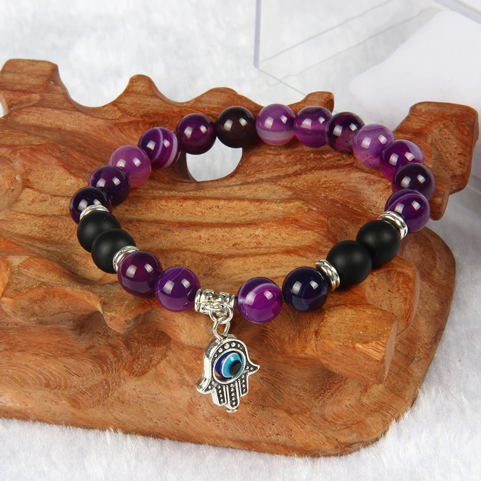 Ailatu новые продукты натуральный Фиолетовый Оникс Камень бисер античный