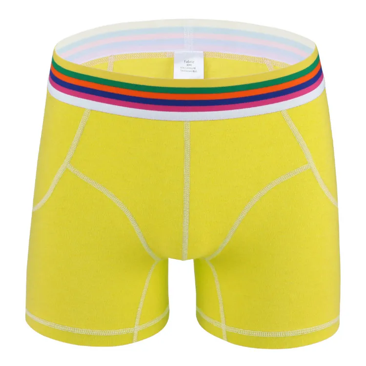 6 Pcs 0520 Yellow 6 шт./партия, горячее Брендовое модное сексуальное мужское нижнее белье из хлопка высокого качества, мужские трусы-боксеры, мужские трусы, большие размеры - Цвет: 6 Pcs 0520 Yellow