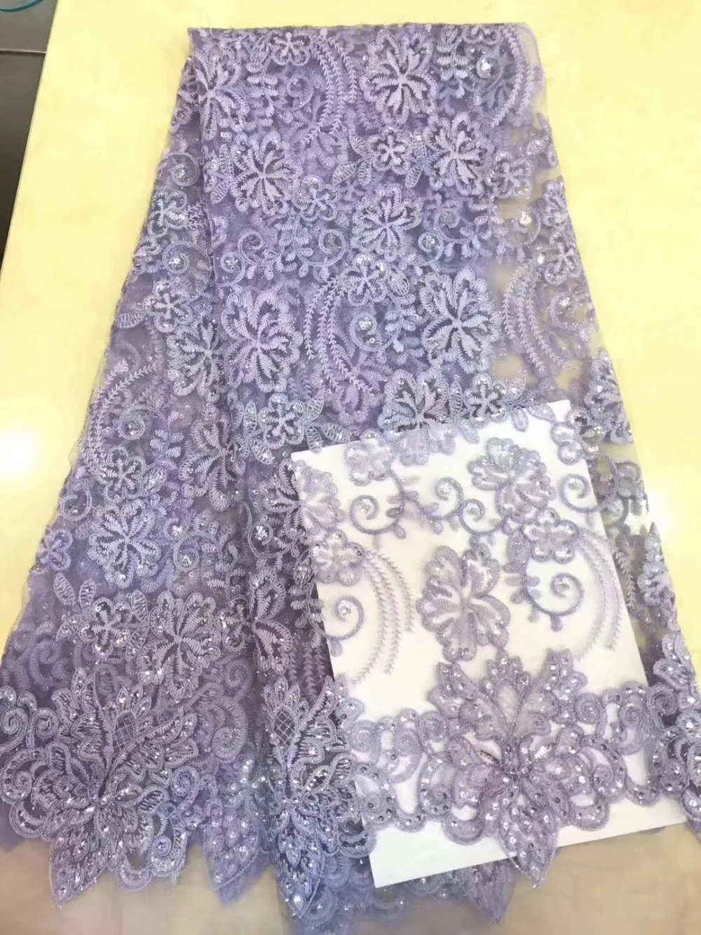 

2019 New style French net lace fabric Sequins African Tulle Mesh Lace Fabric High Quality African Lace Fabric ML7781