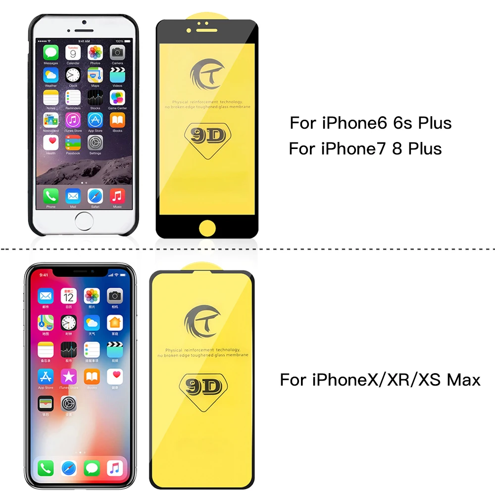 Закаленное стекло Caseme 9D HD для iPhone 6 S 8 7 Plus X XR XS MAX прозрачная защитная пленка экрана