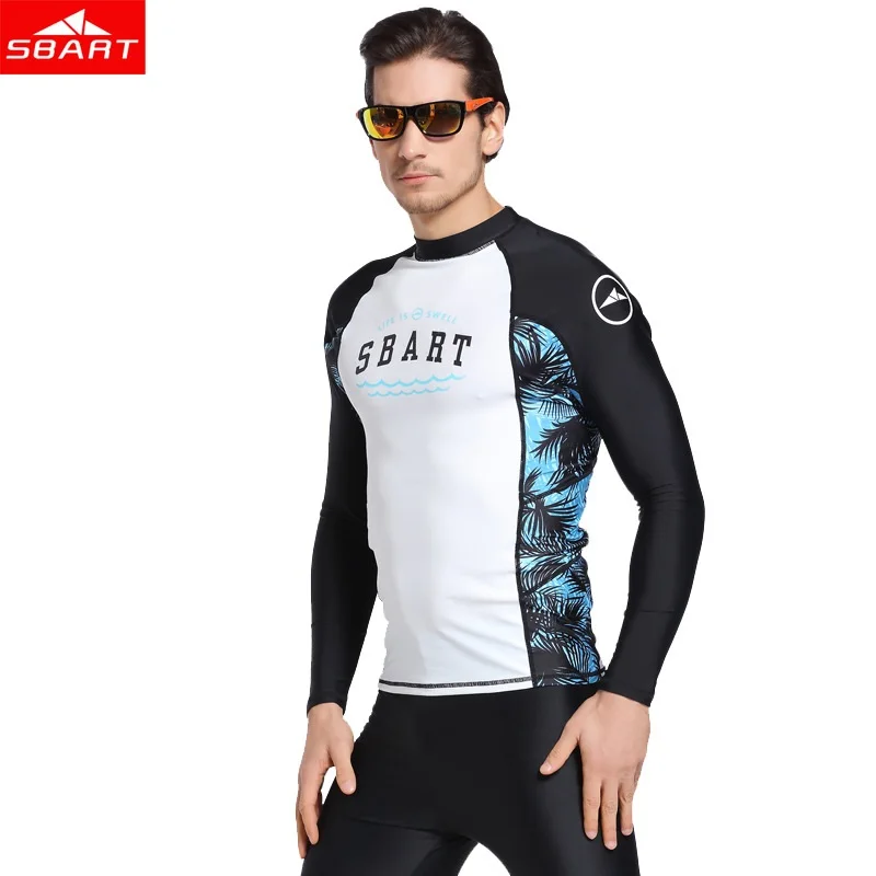 Мужская одежда для серфинга Sbart с длинным рукавом рубашка подводной охоты 2018|men rash