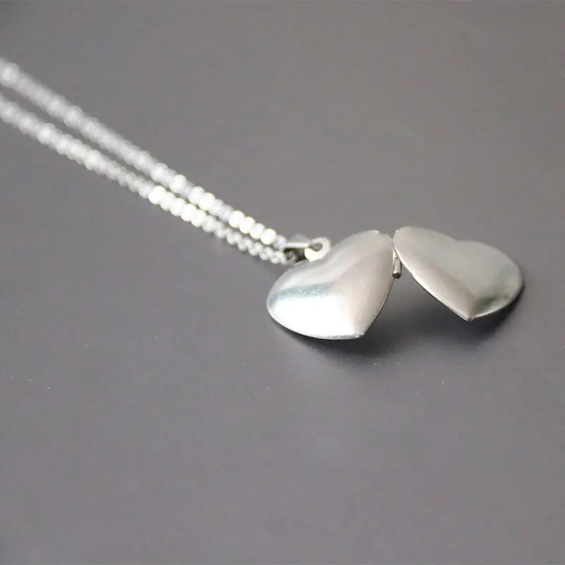 Everfast 1pc Smooth Photo Frame Love Heart Pendant Necklaces Stainless Steel Charms Locket Necklace Women Memory Jewelry - купить по