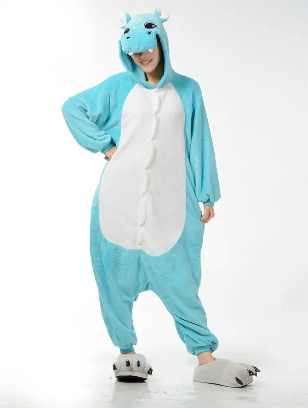 Пижама комбинезоны для мужчин и женщин Комбинезоны взрослых голубого цвета с