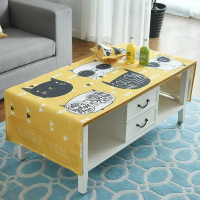4 New Nordic home art modern minimalist cotton& linen fresh rectangular table cloth living room TV cabinet coffee table FG1124 - Цвет: 4