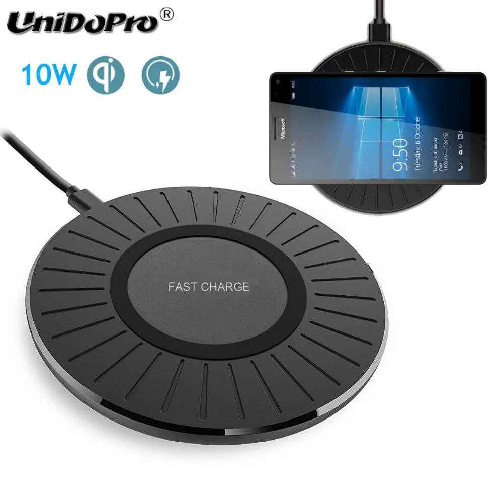 10 Вт Быстрое беспроводное зарядное устройство для Microsoft Lumia 950 / 950XL Qi Chargeur индукция