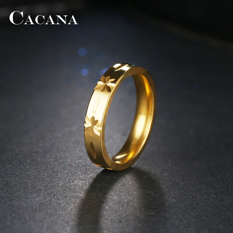 Женские кольца из нержавеющей стали CACANA для свадьбы идеальная резка
