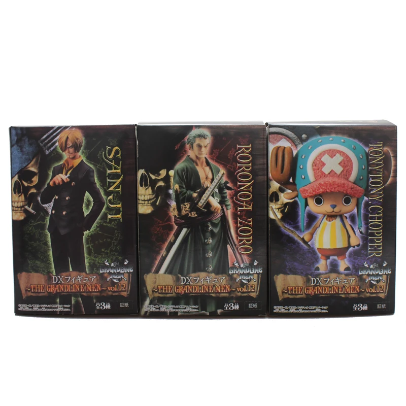 3 шт. Одна деталь Аниме Зоро Санджи Чоппер DX Grandline Для мужчин vol.12 Boxed set 8-16 см ПВХ