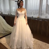 vestido de casamento long sleeves appliques wedding dress 2022 vestido de noiva luxury bridal ball gown wedding dresses