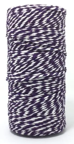 ZERZEEMOOY 8ply 1~ 1,5 мм 100 Ярд/катушка Хлопок Bakers шпагат смесь Baker's шпагат подарочная упаковка шпагат для ремесла 24 цвета - Цвет: Purple