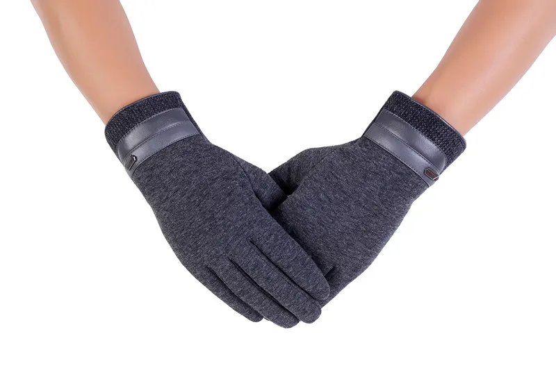 

Super Soft Autumn Winter Warm Business Men Gloves Two Finger Touch Screen Mittens Full Finger Combed Cotton Glove 10 pair